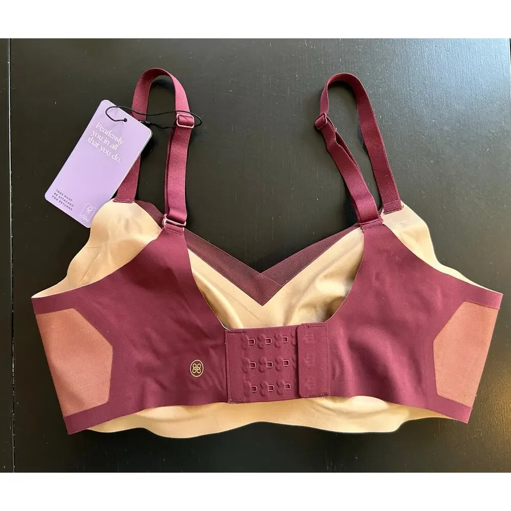 Honeylove Crossover Runway Purple Wireless Bra Size Large - Picture 2 of 6